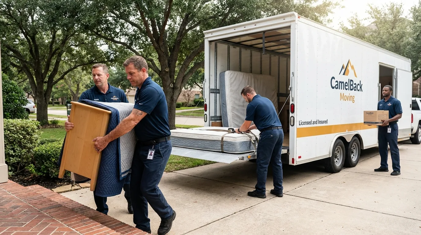 Crew loading residential truck for cross-state move from Lawnside, NJ