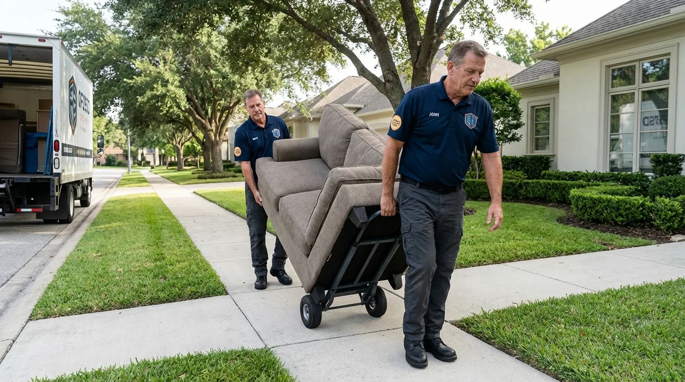 Local residential moving crew loading furniture in Lawnside, NJ